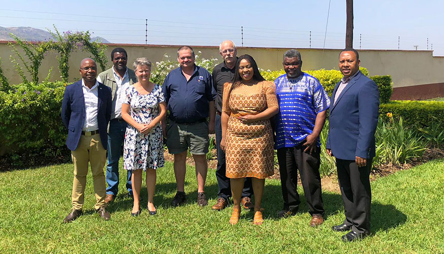 The Dutch Water Authorities team and their eSwatini Blue Deal-partners posing for a group picture.